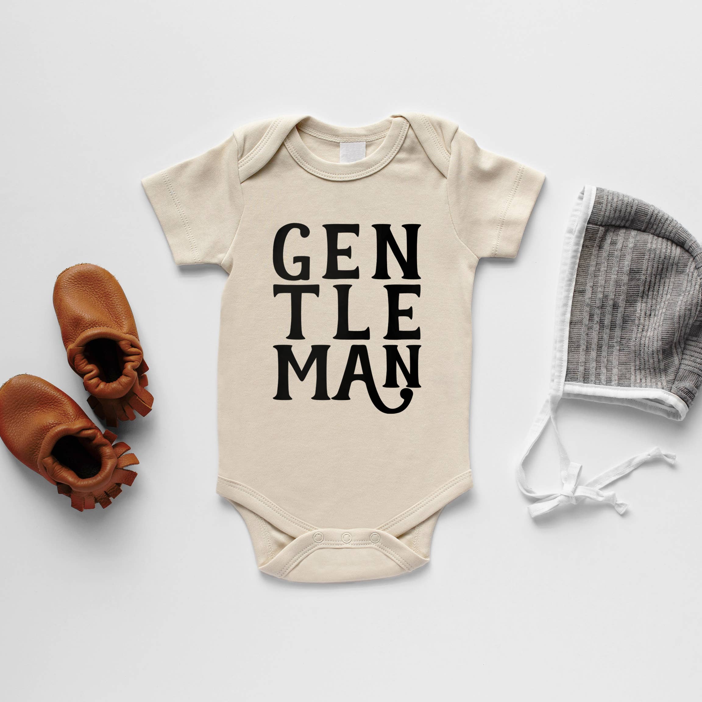“Gentleman” Baby Bodysuit | Long Sleeve Organic Cotton Outfit for Boys