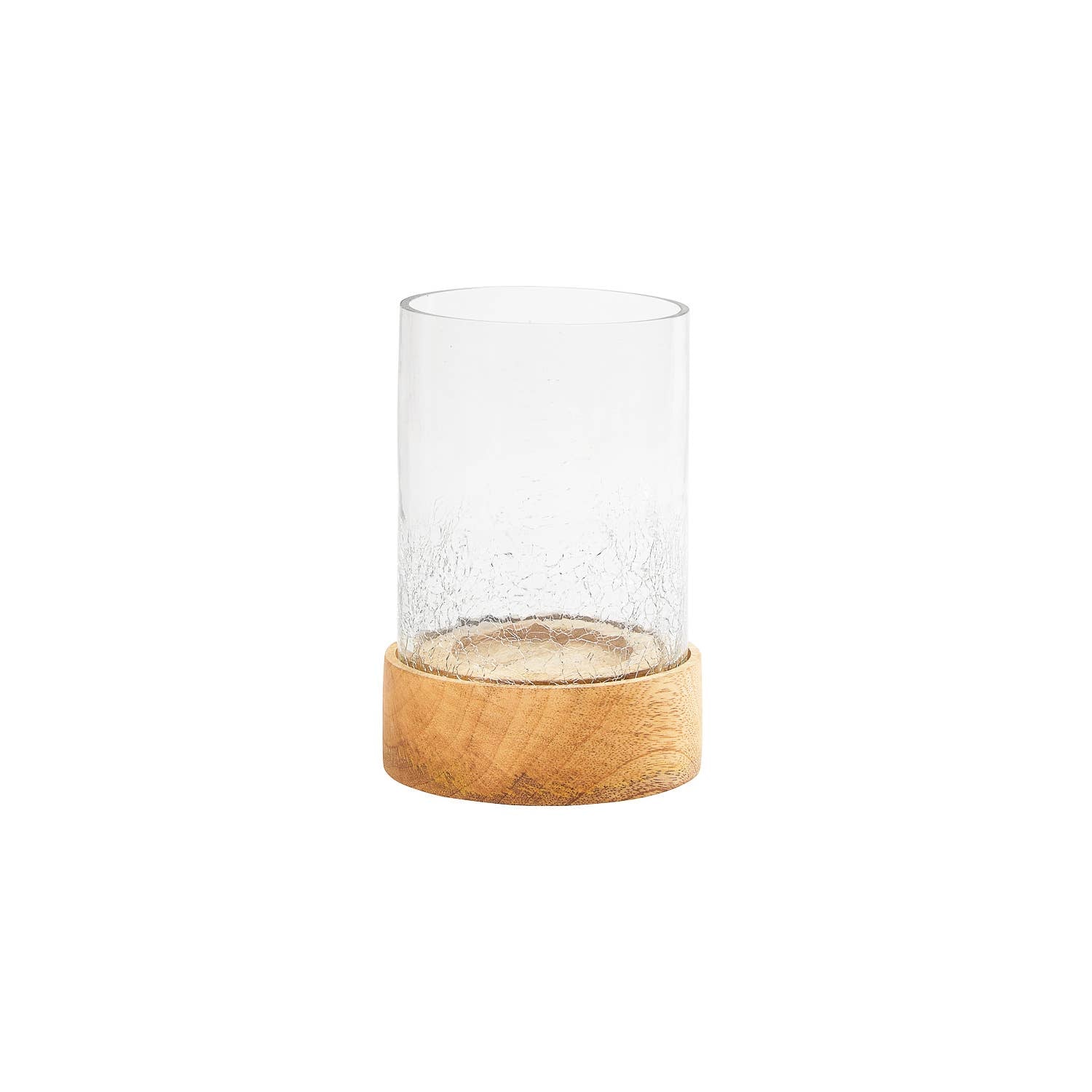 wood and glass candleholder