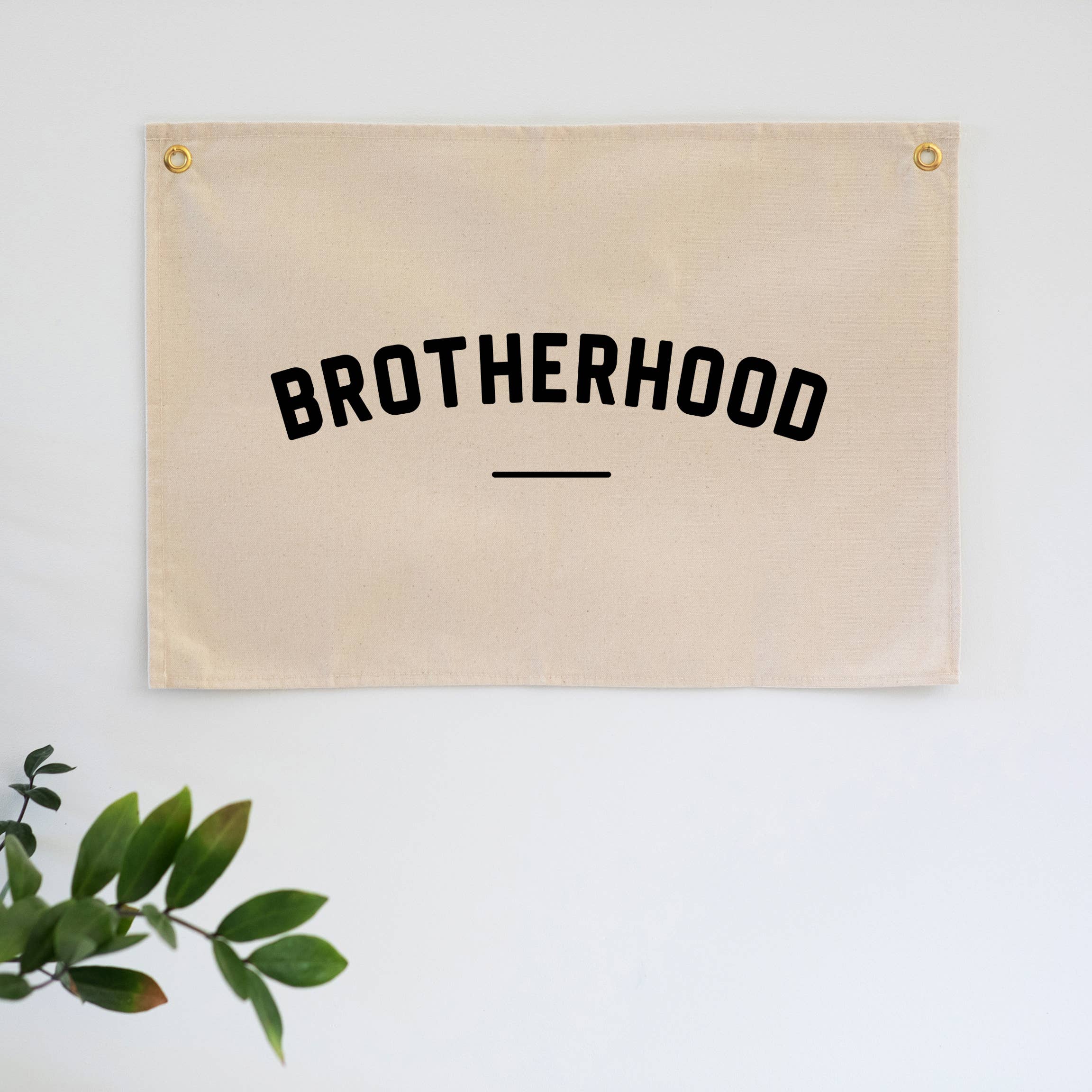 Brotherhood Wall Banner – Hand-Printed Canvas Wall Hanging