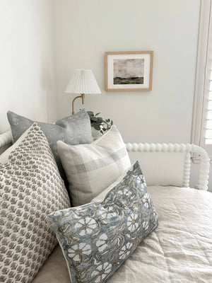 Introducing Penny: a stylish, handmade cotton pillow cover with a printed windowpane design in warm gray and tan. Features a hidden zipper and no visible tag for a clean and elegant look.
20"x20"
machine wash/line dry
cotton blend