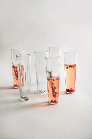 Hand Etched Glass Flute Set | Set of 3 Mixed Designs