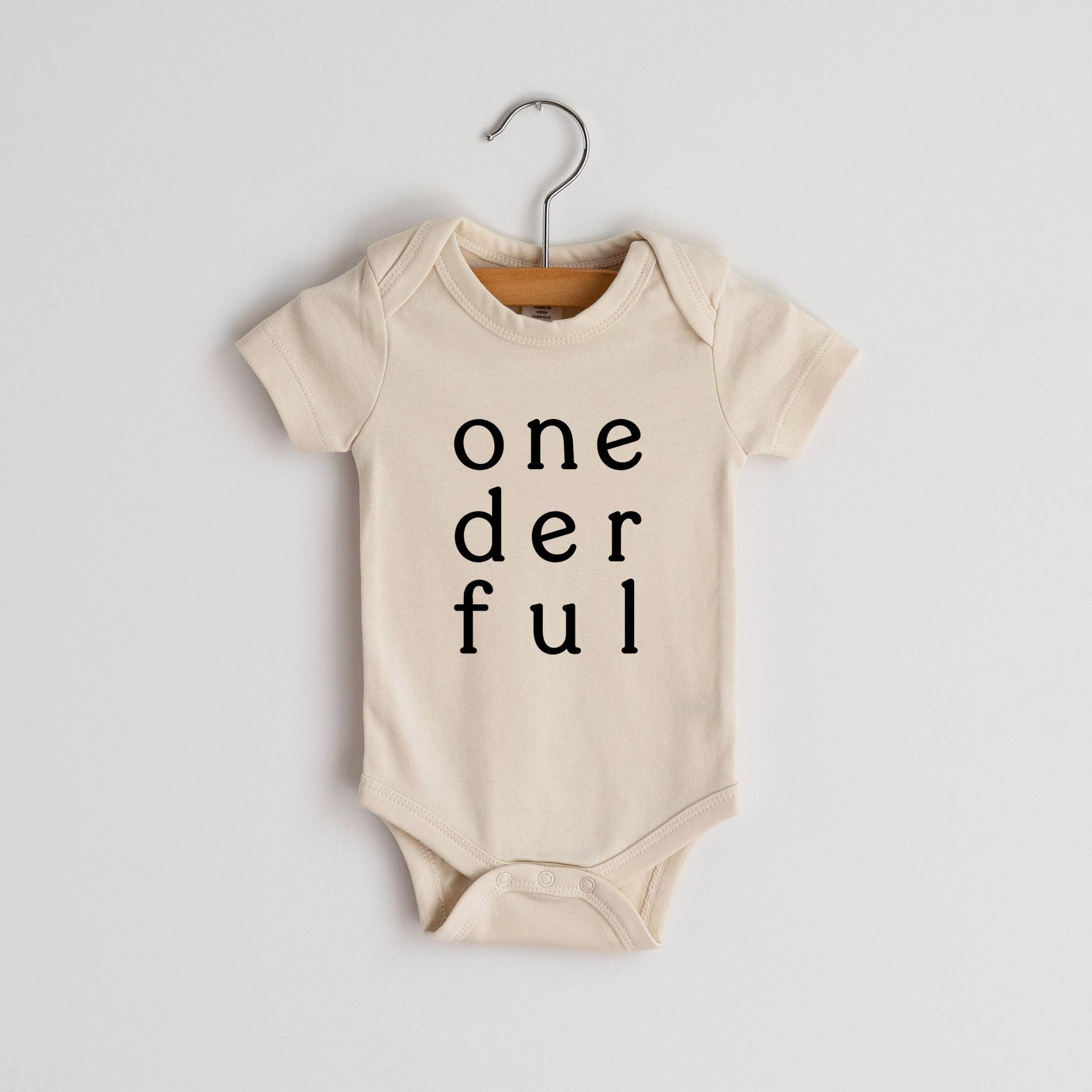 Organic Cotton First Birthday Onesie – Onederful Baby Outfit (6–12 Months)
