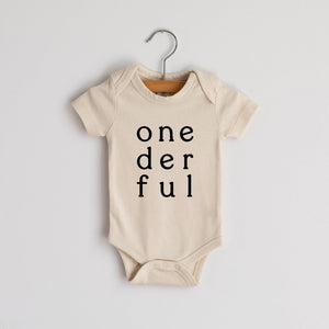 Organic Cotton First Birthday Onesie – Onederful Baby Outfit (6–12 Months)