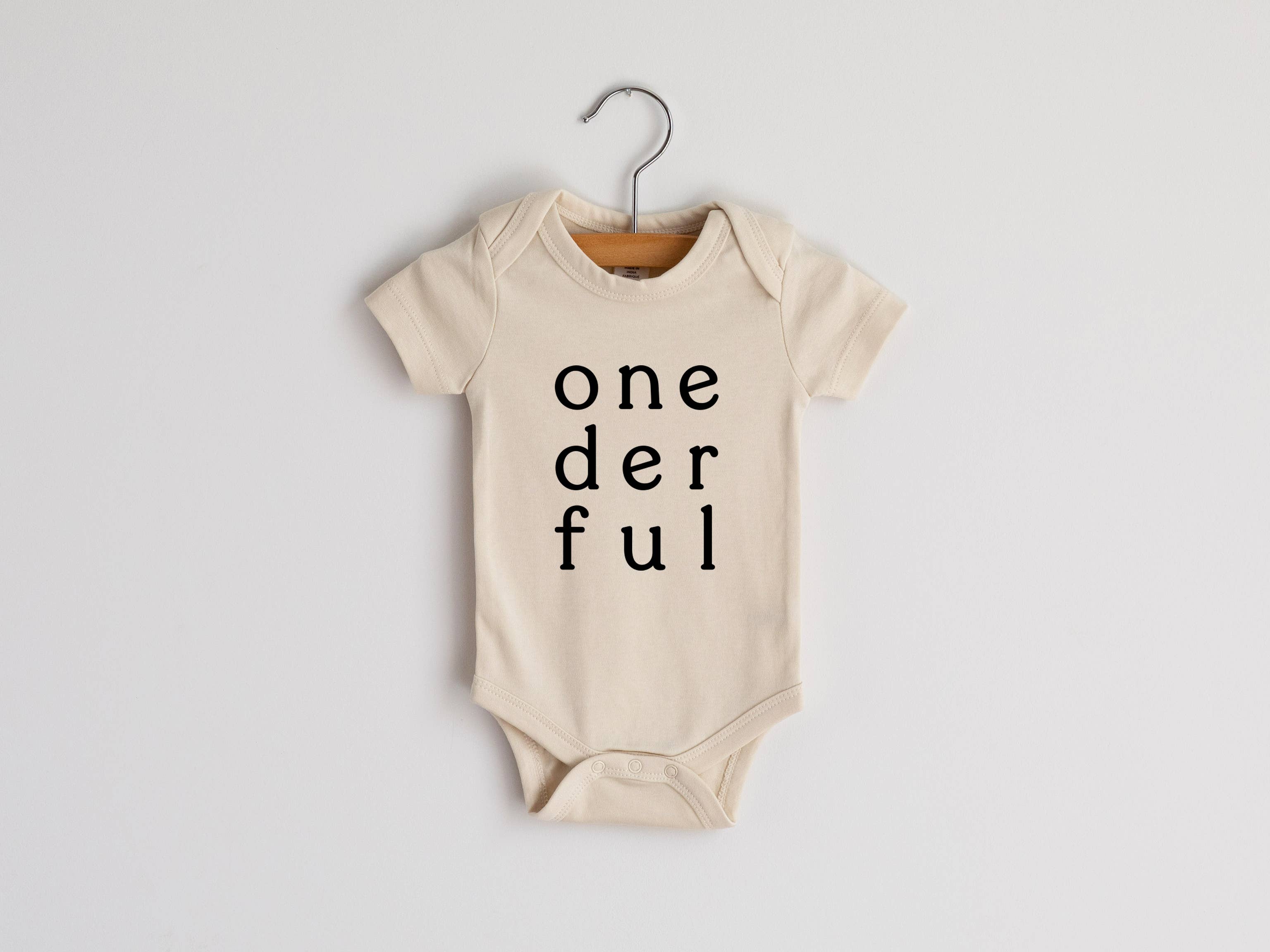 Organic Cotton First Birthday Onesie – Onederful Baby Outfit (6–12 Months)