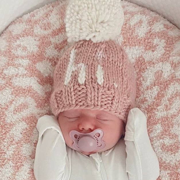 pink baby beanie