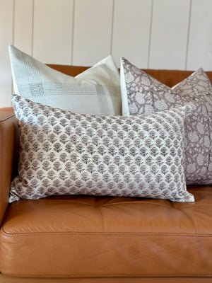 neutral floral pillow cover