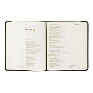 This black Bible is based on the beloved city of Jerusalem in Israel, where history unfolds in the Old and New Testaments and where the last week of Jesus’s life was spent. A gold-foiled design of Jesus’s open tomb is placed on the cover of this Bible, symbolizing his victory over death. The back of the Bible features Matthew 28:6, “He has risen just as he said,” a verse that declares the power and sovereignty of God.