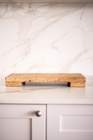 Reclaimed Wood Riser – Rustic Elm Display Stand for Kitchen & Home