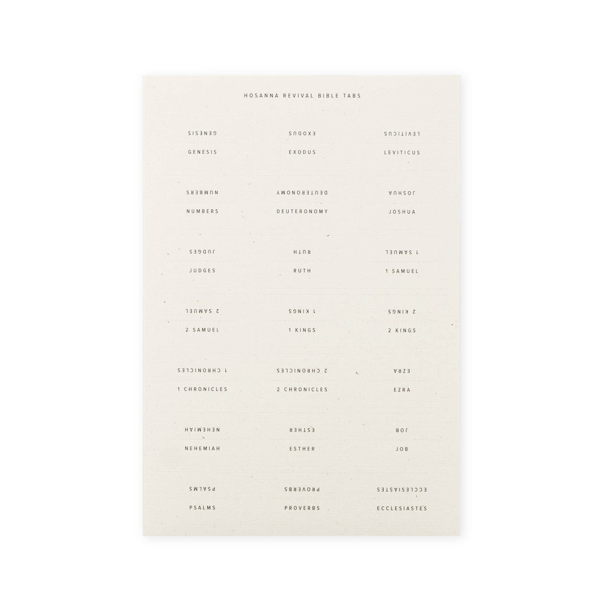 Linen Paper Bible Tabs — Black Foil