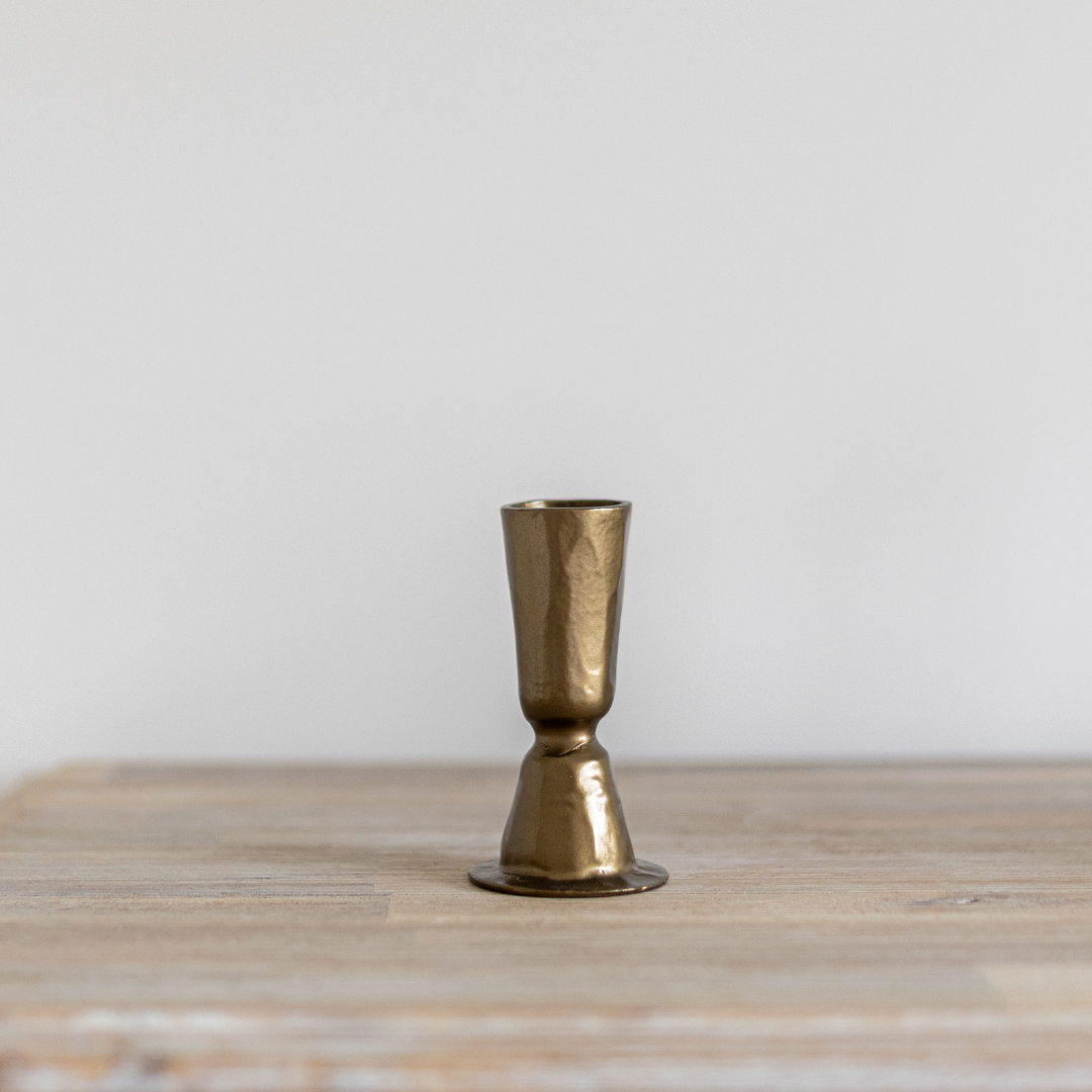Brass Tapered Candle Holder – Modern Minimal Accent