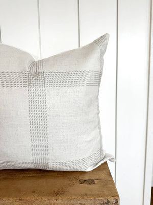 Introducing Penny: a stylish, handmade cotton pillow cover with a printed windowpane design in warm gray and tan. Features a hidden zipper and no visible tag for a clean and elegant look.
20"x20"
machine wash/line dry
cotton blend