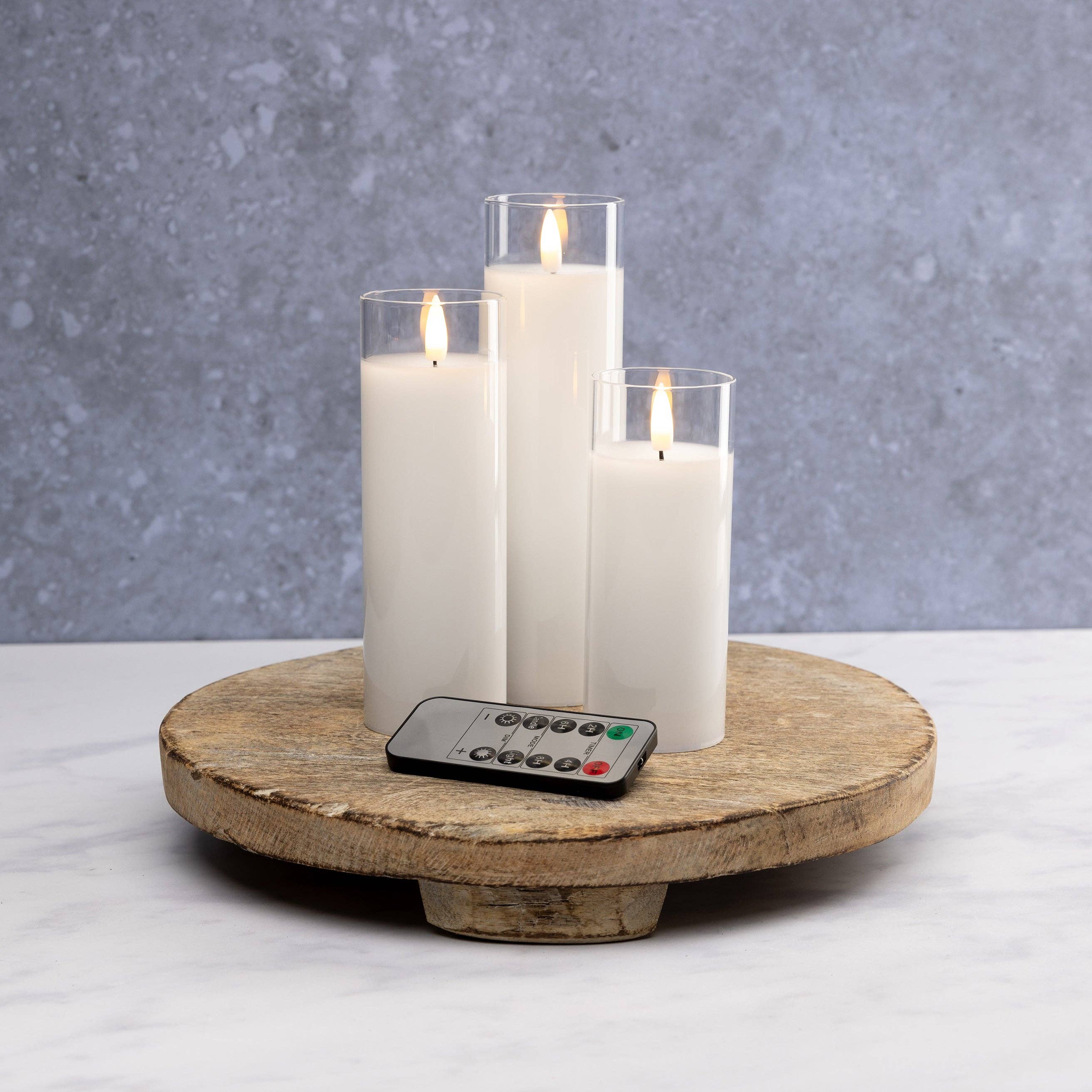 Handmade Flameless Glass Candle Set – Safe, Stylish, and Effortlessly Cozy