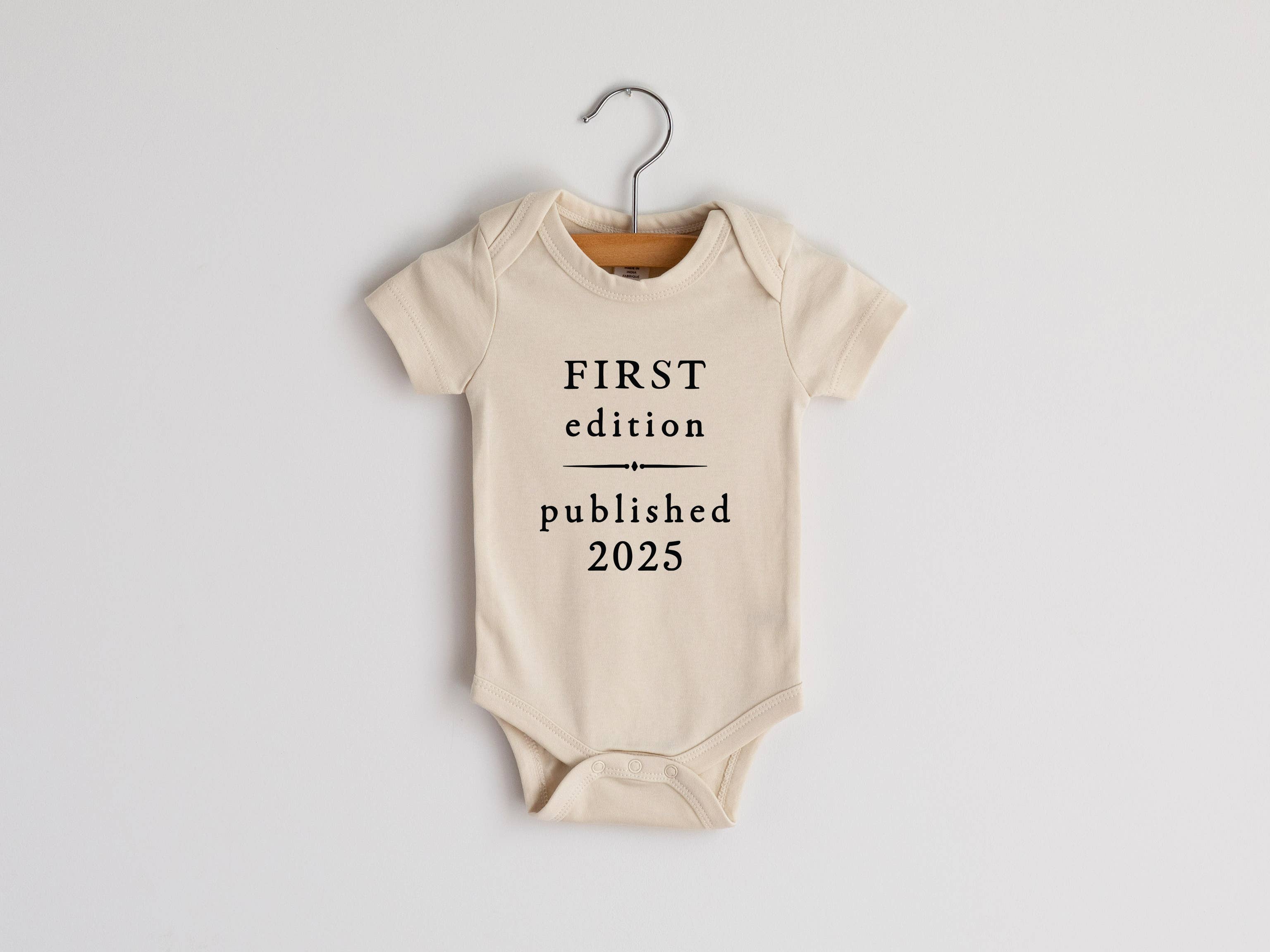 “First Edition • Published 2025” Organic Cotton Baby Onesie 
