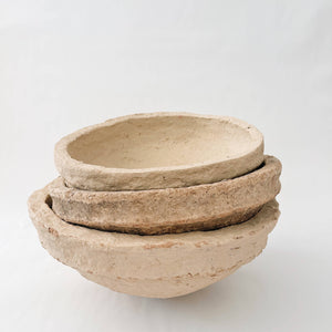 Handmade Paper Mâché Accent Bowl – Vintage-Inspired & Sustainably Crafted