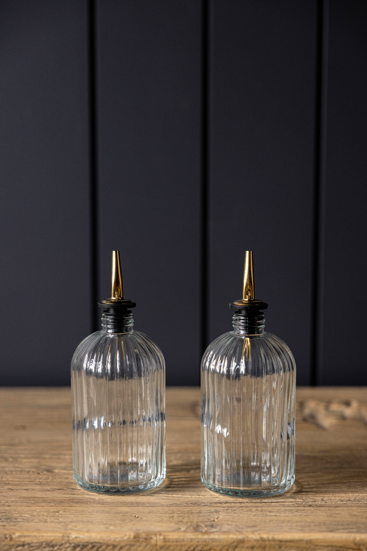 Scallop Glass Dispenser Bottle for Olive Oil or Vinegar – 16 oz