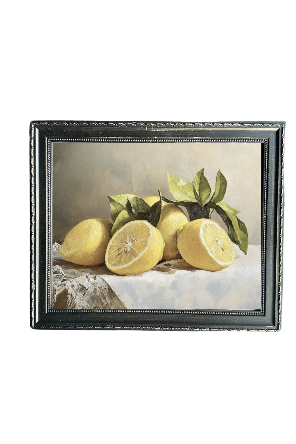 Muted Lemon Citrus Framed Art – French Country Kitchen Wall Décor (8x10)