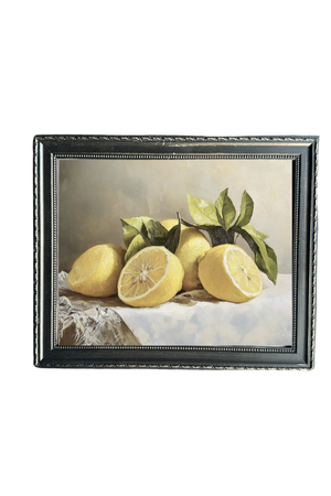 Muted Lemon Citrus Framed Art – French Country Kitchen Wall Décor (8x10)