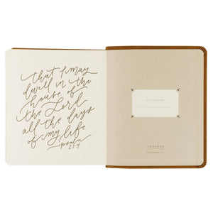 One Thing I Ask is a 5-year Prayer Journal. These beautiful journals were designed to help you remember the faithfulness of God as you journal your prayers. This keepsake journal contains 366 unprompted daily spreads with five entries per day to document your prayers over five years. Each date offers seven lines per day where you can summarize your prayers into short phrases, or jot them down as bullet points. 