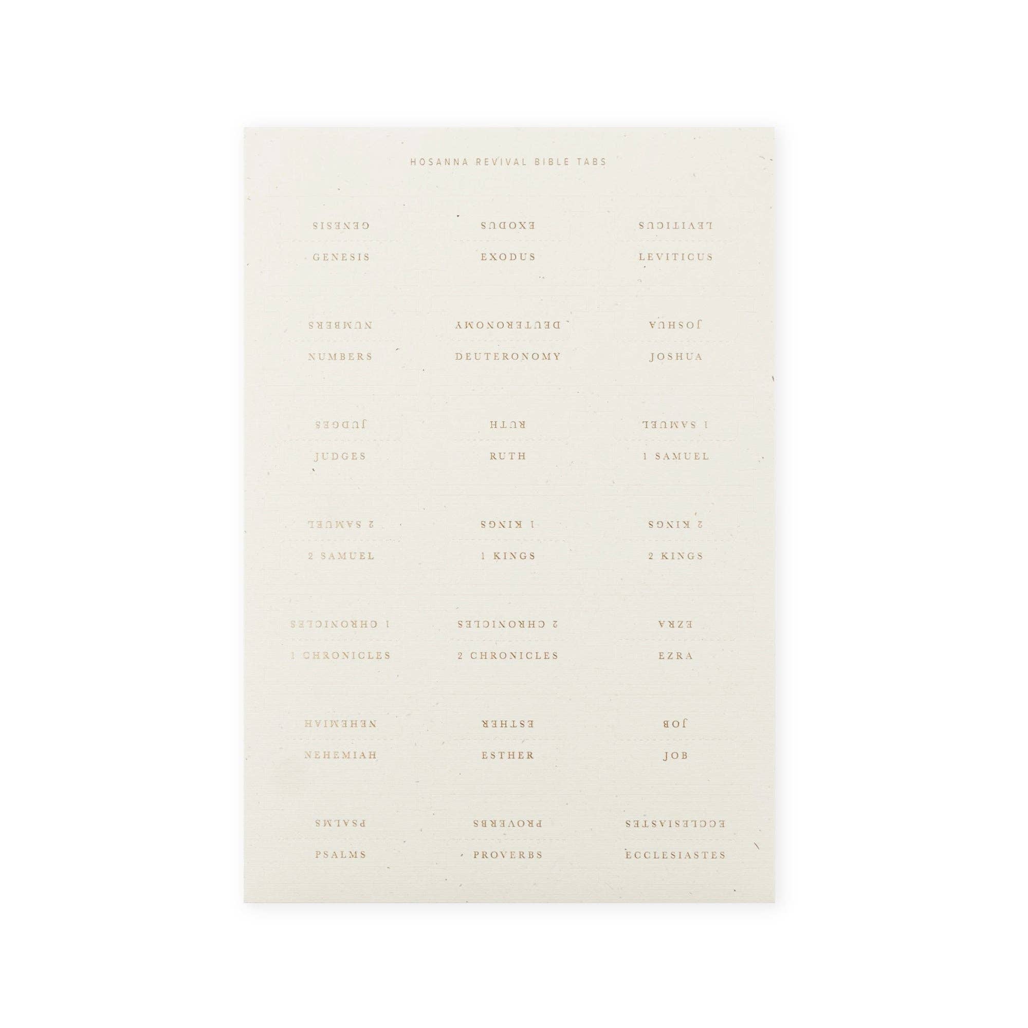 Linen Bible Tabs — Gold Foil