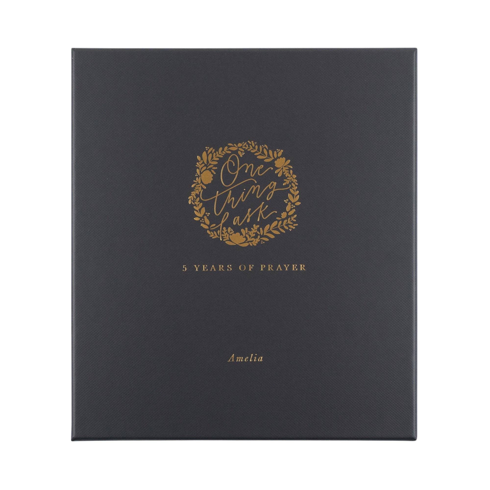 One Thing I Ask is a 5-year Prayer Journal. These beautiful journals were designed to help you remember the faithfulness of God as you journal your prayers. This keepsake journal contains 366 unprompted daily spreads with five entries per day to document your prayers over five years. Each date offers seven lines per day where you can summarize your prayers into short phrases, or jot them down as bullet points. 