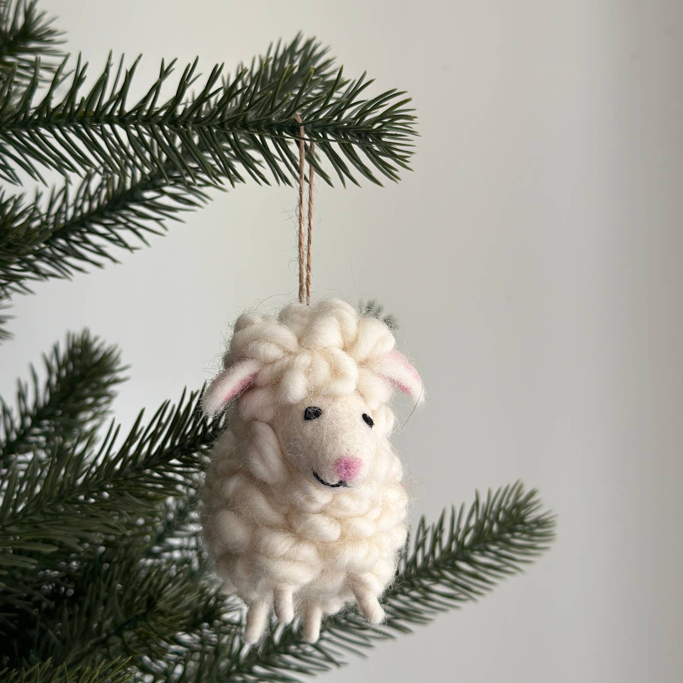 Felt Fluffy Sheep Ornament | Handmade Wool Christmas Ornament