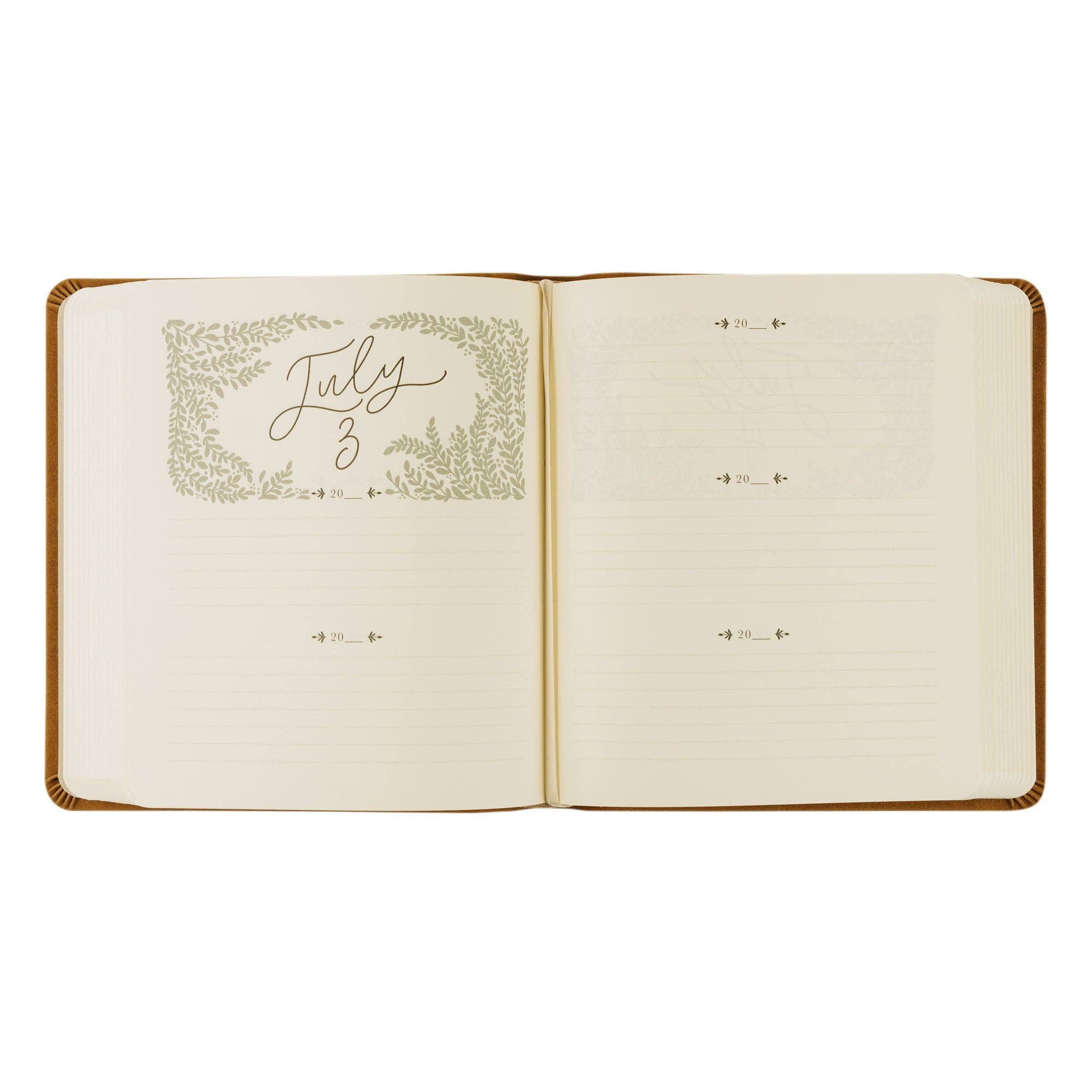 One Thing I Ask is a 5-year Prayer Journal. These beautiful journals were designed to help you remember the faithfulness of God as you journal your prayers. This keepsake journal contains 366 unprompted daily spreads with five entries per day to document your prayers over five years. Each date offers seven lines per day where you can summarize your prayers into short phrases, or jot them down as bullet points. 