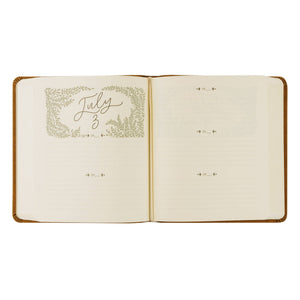 One Thing I Ask is a 5-year Prayer Journal. These beautiful journals were designed to help you remember the faithfulness of God as you journal your prayers. This keepsake journal contains 366 unprompted daily spreads with five entries per day to document your prayers over five years. Each date offers seven lines per day where you can summarize your prayers into short phrases, or jot them down as bullet points. 