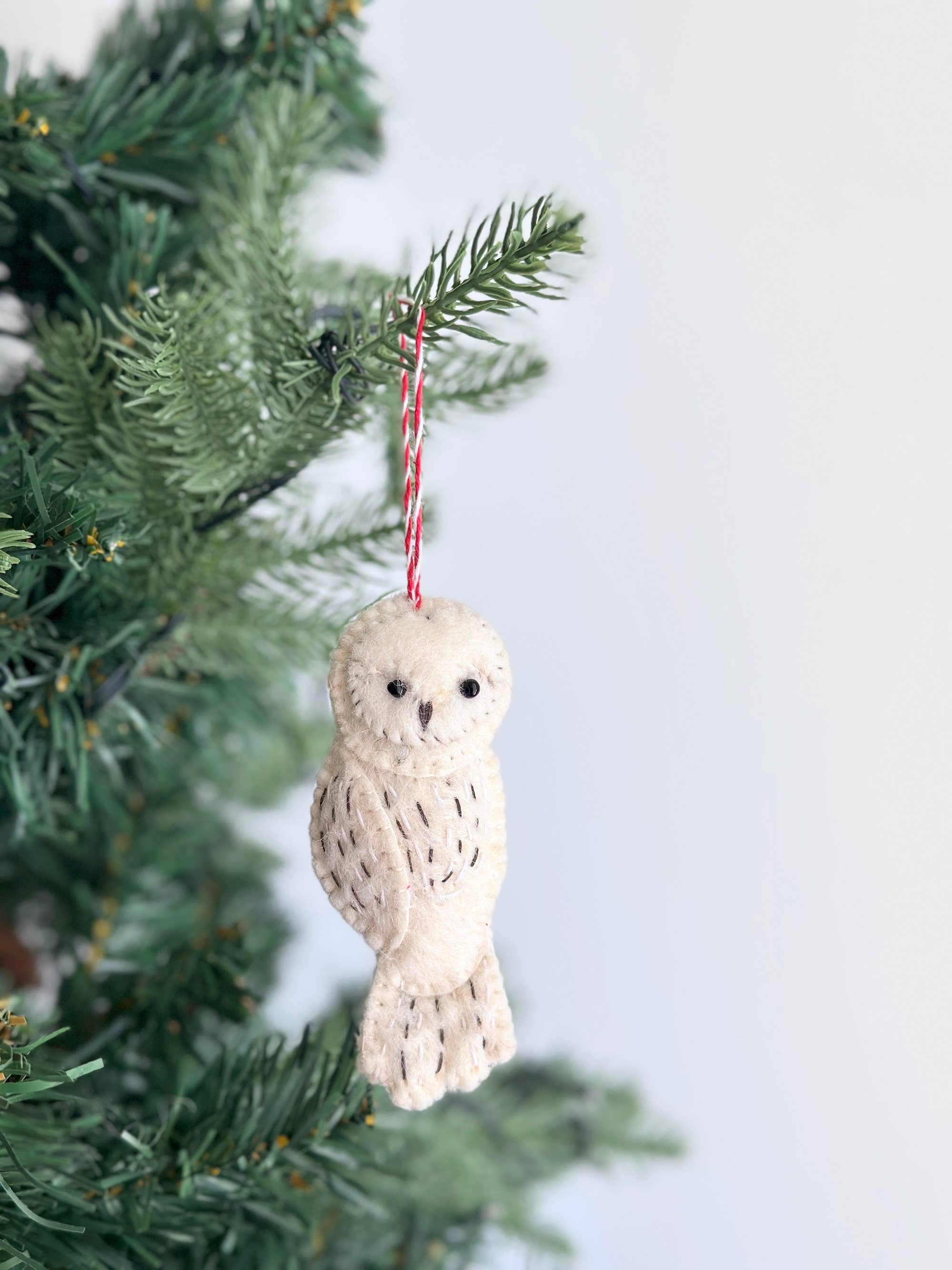 Felt Owl Ornament | Hand-Stitched Wool Christmas Ornament