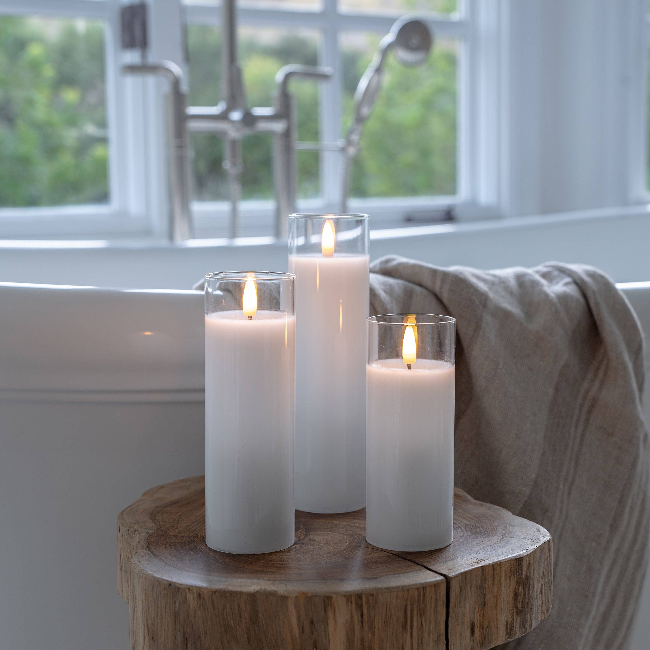 Handmade Flameless Glass Candle Set – Safe, Stylish, and Effortlessly Cozy